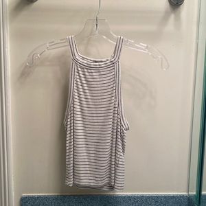 White and Black Striped Tank Top